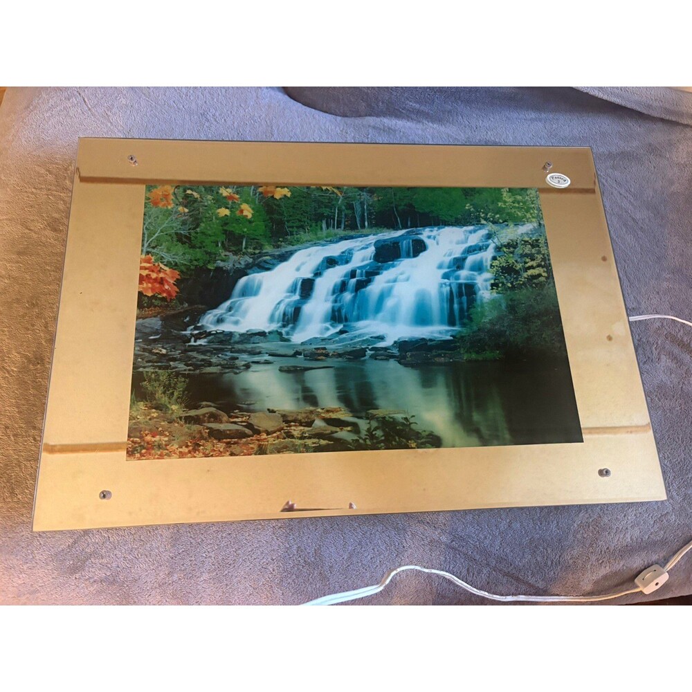 Scenic vintage lighted motion picture wall art & music 24x16”